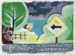 thunder bay road canada gouache painting