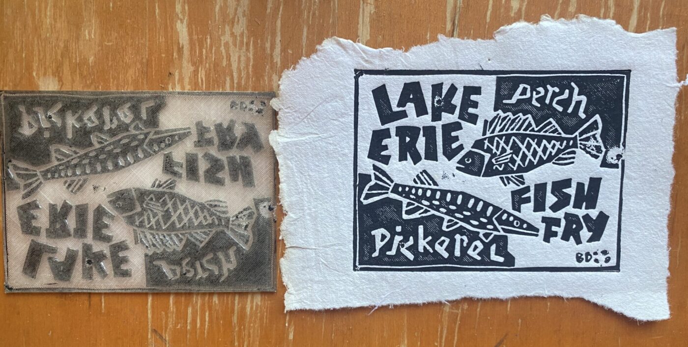 Relief print from 3D block